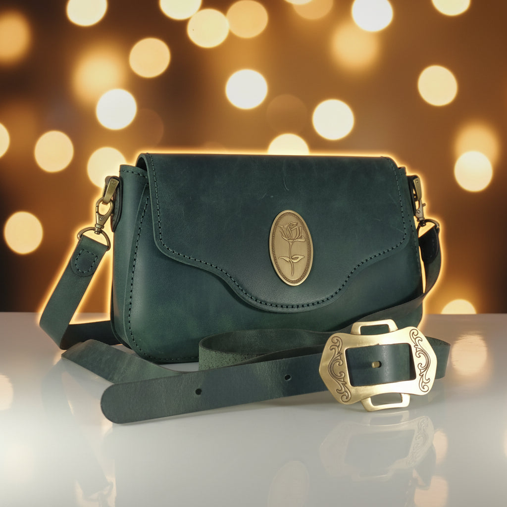 شنطة كروس لون زيتي مصنوعة يدويا